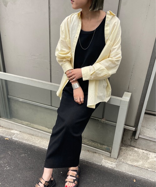 Omekashi（オメカシ）の「リネンオーバーシャツ（シャツ/ブラウス・レディース・ブラウン/オフホワイト/ピンク/イエロー/グリーン・FREE）」の12枚目の写真