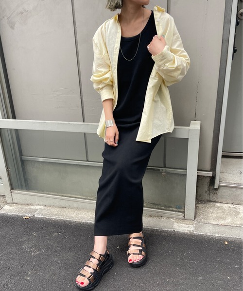 Omekashi（オメカシ）の「リネンオーバーシャツ（シャツ/ブラウス・レディース・ブラウン/オフホワイト/ピンク/イエロー/グリーン・FREE）」の10枚目の写真