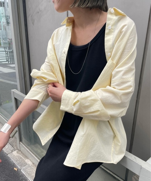 Omekashi（オメカシ）の「リネンオーバーシャツ（シャツ/ブラウス・レディース・ブラウン/オフホワイト/ピンク/イエロー/グリーン・FREE）」の14枚目の写真