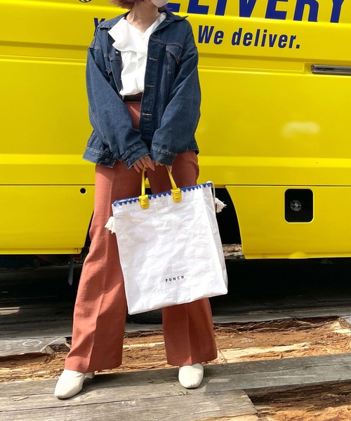 ACCOMMODE（アコモデ）の「パンチトートバッグ（トートバッグ・レディース・ブルー/ベージュ/グリーン/ホワイト・FREE）」の17枚目の写真