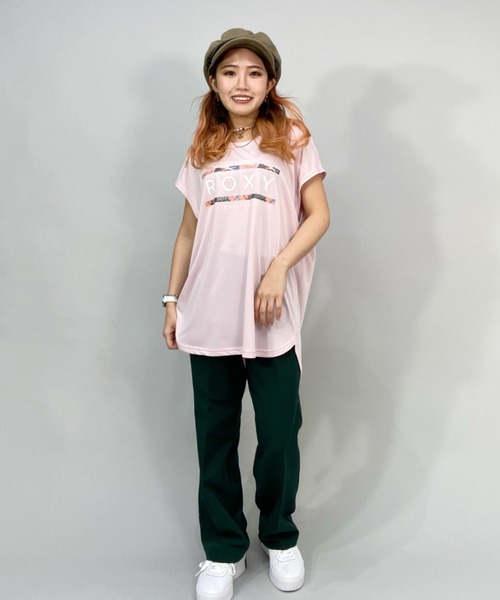 ROXY(ロキシー)の「ROXY/ロキシー 水陸両用/ロング丈/ボタニカル柄ロゴTシャツ/ラッシュガードTシャツ RLY222030(Tシャツ/カットソー・レディース・ブラック/ベージュ/ピンク・M/L)」の12枚目の写真