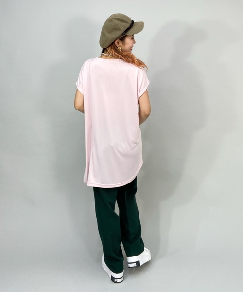 ROXY(ロキシー)の「ROXY/ロキシー 水陸両用/ロング丈/ボタニカル柄ロゴTシャツ/ラッシュガードTシャツ RLY222030(Tシャツ/カットソー・レディース・ブラック/ベージュ/ピンク・M/L)」の13枚目の写真