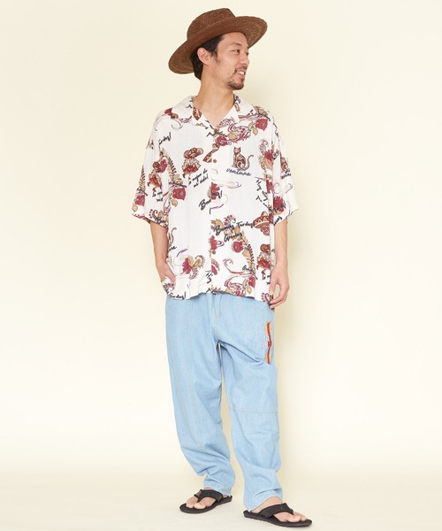 チャイハネ（チャイハネ）の「【チャイハネ】クレアロMEN'S開襟シャツ（シャツ/ブラウス・メンズ・ホワイト/ブラック/オレンジ/マルチ・FREE）」の5枚目の写真