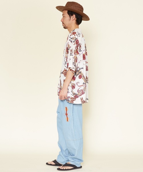 チャイハネ（チャイハネ）の「【チャイハネ】クレアロMEN'S開襟シャツ（シャツ/ブラウス・メンズ・ホワイト/ブラック/オレンジ/マルチ・FREE）」の7枚目の写真