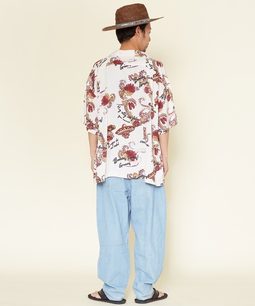 チャイハネ（チャイハネ）の「【チャイハネ】クレアロMEN'S開襟シャツ（シャツ/ブラウス・メンズ・ホワイト/ブラック/オレンジ/マルチ・FREE）」の8枚目の写真