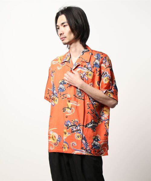 チャイハネ（チャイハネ）の「【チャイハネ】クレアロMEN'S開襟シャツ（シャツ/ブラウス・メンズ・ホワイト/ブラック/オレンジ/マルチ・FREE）」の18枚目の写真