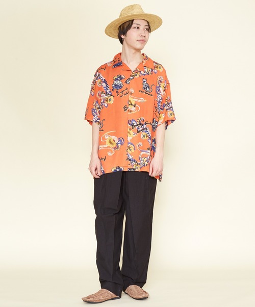 チャイハネ（チャイハネ）の「【チャイハネ】クレアロMEN'S開襟シャツ（シャツ/ブラウス・メンズ・ホワイト/ブラック/オレンジ/マルチ・FREE）」の19枚目の写真