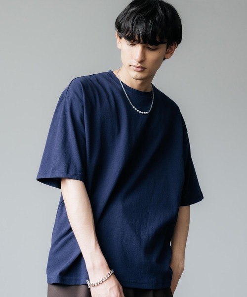 Rocky Monroe(ロッキーモンロー)の「オーバーサイズ USAコットン 無地 クルーネック半袖ビッグTシャツ(Tシャツ/カットソー・メンズ・ホワイト/ライトグレー/ブラック/ベージュ/パープル/ブラウン/ピンク/イエロー/ブルー/グリーン/チャコール・M/L/XL)」の8枚目の写真