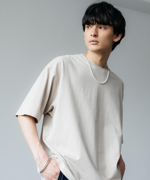 Rocky Monroe(ロッキーモンロー)の「オーバーサイズ USAコットン 無地 クルーネック半袖ビッグTシャツ(Tシャツ/カットソー・メンズ・ホワイト/ライトグレー/ブラック/ベージュ/パープル/ブラウン/ピンク/イエロー/ブルー/グリーン/チャコール・M/L/XL)」の21枚目の写真