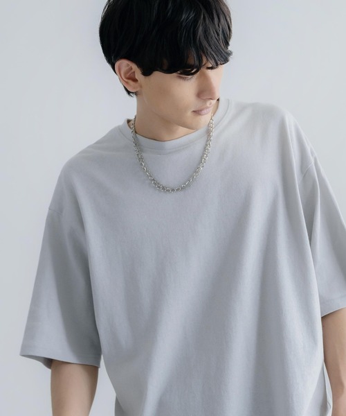 Rocky Monroe(ロッキーモンロー)の「オーバーサイズ USAコットン 無地 クルーネック半袖ビッグTシャツ(Tシャツ/カットソー・メンズ・ホワイト/ライトグレー/ブラック/ベージュ/パープル/ブラウン/ピンク/イエロー/ブルー/グリーン/チャコール・M/L/XL)」の15枚目の写真