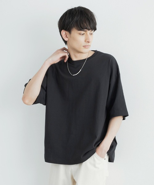 Rocky Monroe(ロッキーモンロー)の「オーバーサイズ USAコットン 無地 クルーネック半袖ビッグTシャツ(Tシャツ/カットソー・メンズ・ホワイト/ライトグレー/ブラック/ベージュ/パープル/ブラウン/ピンク/イエロー/ブルー/グリーン/チャコール・M/L/XL)」の12枚目の写真