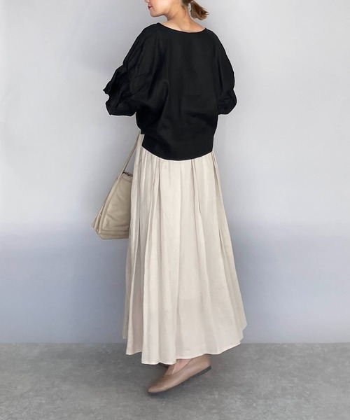 PICCIN(ピッチン)の「前後2WAYフレンチリネンブラウス(シャツ/ブラウス・レディース・ブラック/オフホワイト/カーキ/ブルー系その他/グレイッシュベージュ・M/L)」の22枚目の写真