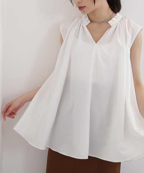 「NATURAL BEAUTY BASIC」 半袖ブラウス MEDIUM ホワイト レディース N.Natural Beauty Basic 「N.（N. Natural Basic）」 半袖