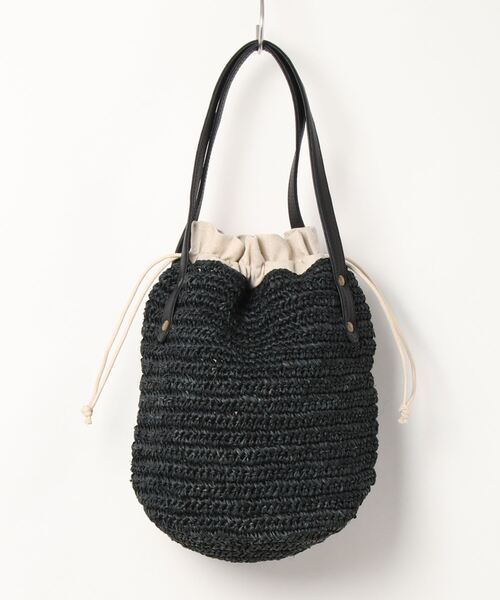 CLEDRAN(クレドラン)の「CL3385 SOFT PURSE BASKET ラフィア巾着型 バスケット(かごバッグ・レディース・ブラック/グリーン/ナチュラル・FREE)」の12枚目の写真