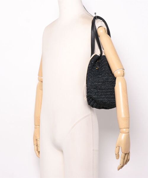 CLEDRAN(クレドラン)の「CL3385 SOFT PURSE BASKET ラフィア巾着型 バスケット(かごバッグ・レディース・ブラック/グリーン/ナチュラル・FREE)」の15枚目の写真