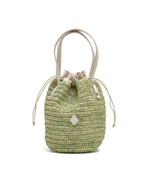 CLEDRAN(クレドラン)の「CL3385 SOFT PURSE BASKET ラフィア巾着型 バスケット(かごバッグ・レディース・ブラック/グリーン/ナチュラル・FREE)」の7枚目の写真