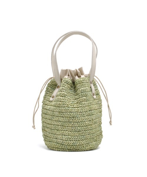 CLEDRAN(クレドラン)の「CL3385 SOFT PURSE BASKET ラフィア巾着型 バスケット(かごバッグ・レディース・ブラック/グリーン/ナチュラル・FREE)」の10枚目の写真