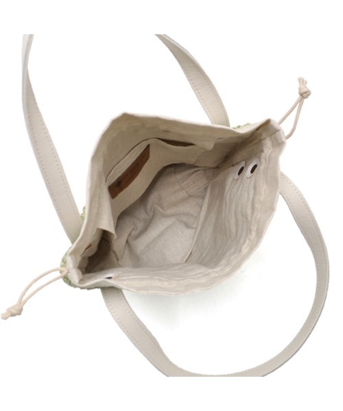 CLEDRAN(クレドラン)の「CL3385 SOFT PURSE BASKET ラフィア巾着型 バスケット(かごバッグ・レディース・ブラック/グリーン/ナチュラル・FREE)」の9枚目の写真