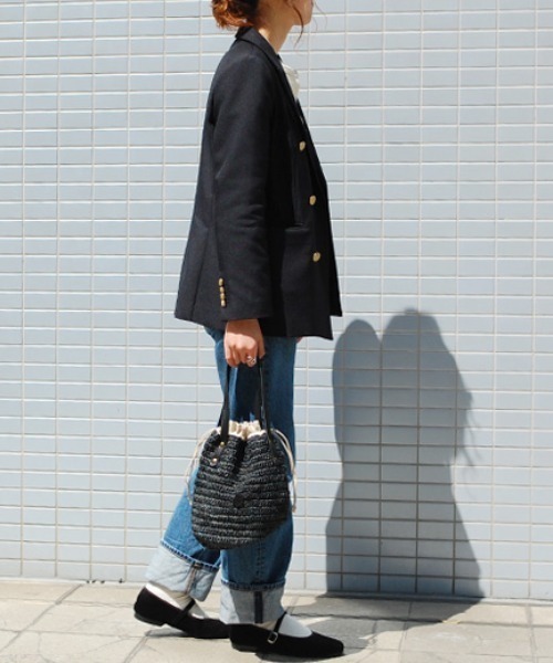 CLEDRAN(クレドラン)の「CL3385 SOFT PURSE BASKET ラフィア巾着型 バスケット(かごバッグ・レディース・ブラック/グリーン/ナチュラル・FREE)」の6枚目の写真