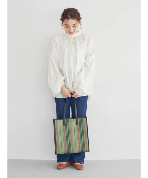 AMERICAN HOLIC(アメリカンホリック)の「2Wayスタンドカラーギャザーブラウス(シャツ/ブラウス・レディース・アイボリー/チャコールグレー・M/L)」の15枚目の写真