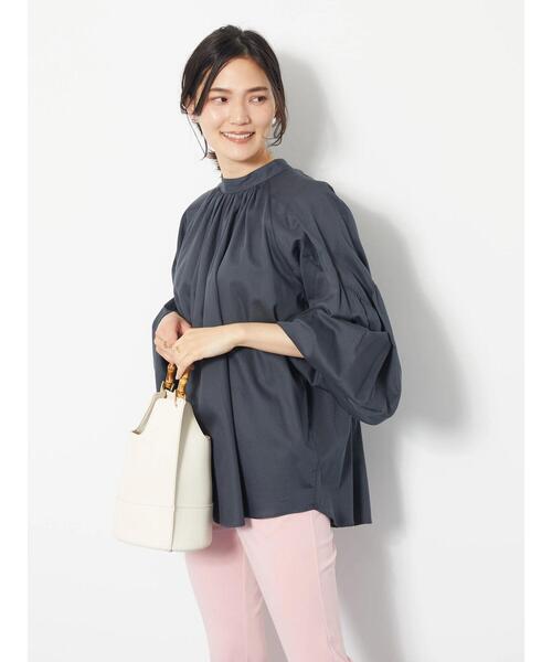 AMERICAN HOLIC(アメリカンホリック)の「2Wayスタンドカラーギャザーブラウス(シャツ/ブラウス・レディース・アイボリー/チャコールグレー・M/L)」の20枚目の写真
