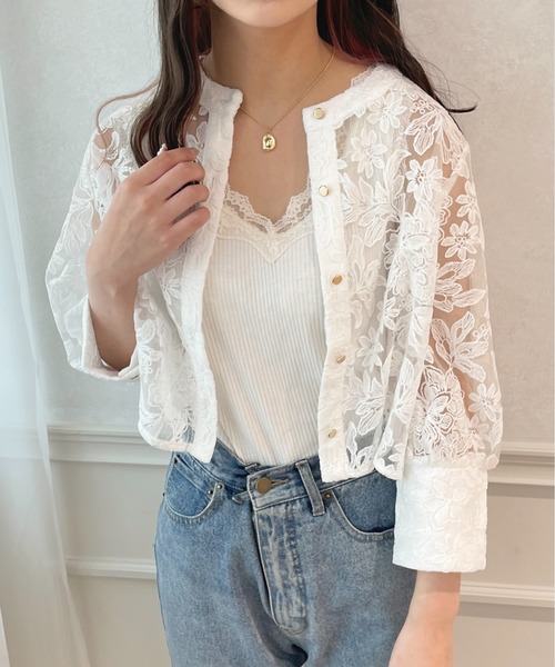 apres jour(アプレジュール)の「チュールレースブラウス【ZOZOTOWN限定アイテム】(シャツ/ブラウス・レディース・アイボリー/オフホワイト・X-LARGE/フリー)」の5枚目の写真