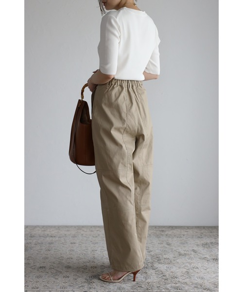 Bonjour Sagan（ボンジュールサガン）の「トレートべイカーパンツ（その他パンツ・レディース・ベージュ/オフホワイト・FREE）」の3枚目の写真