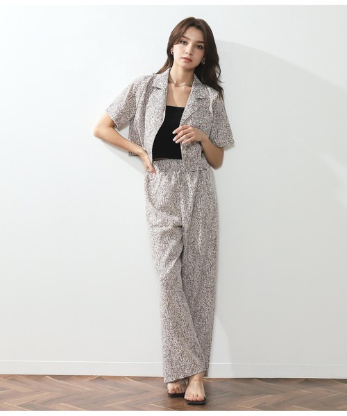 ANAP（アナップ）の「アニマルニュアンス柄ワイドパンツ（その他パンツ・レディース・ブラウン/ライトベージュ・FREE）」の5枚目の写真