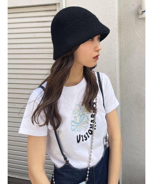 EMODA(エモダ)の「ショートボックスロゴTシャツ(Tシャツ/カットソー・レディース・ブラック/ホワイト/ブルー/ブラウン・FREE)」の10枚目の写真