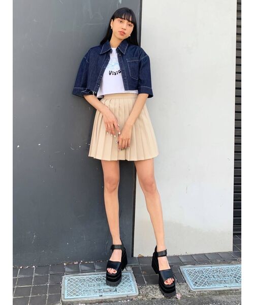 EMODA(エモダ)の「ショートボックスロゴTシャツ(Tシャツ/カットソー・レディース・ブラック/ホワイト/ブルー/ブラウン・FREE)」の15枚目の写真