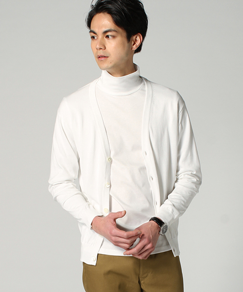 EDIFICE(エディフィス)の「◇16GG Vカーディガン(カーディガン/ボレロ・メンズ・グリーン/イエロー/ホワイト/ネイビー/ピンク・44/48/46)」の2枚目の写真