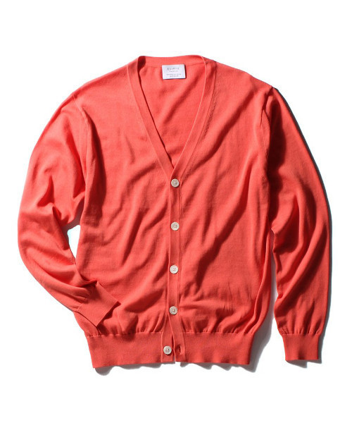 EDIFICE(エディフィス)の「◇16GG Vカーディガン(カーディガン/ボレロ・メンズ・グリーン/イエロー/ホワイト/ネイビー/ピンク・44/48/46)」の5枚目の写真