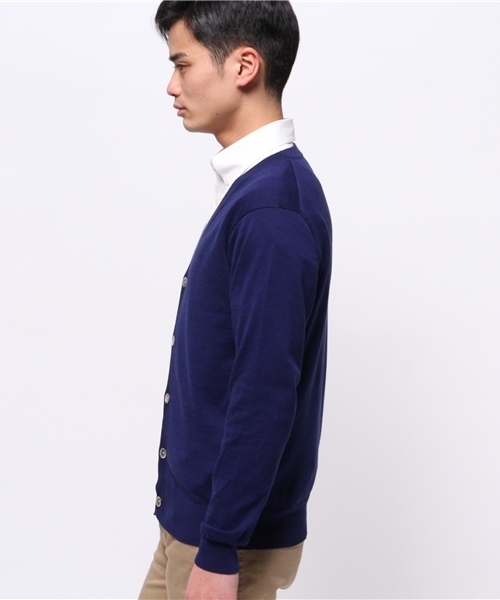 EDIFICE(エディフィス)の「◇16GG Vカーディガン(カーディガン/ボレロ・メンズ・グリーン/イエロー/ホワイト/ネイビー/ピンク・44/48/46)」の7枚目の写真