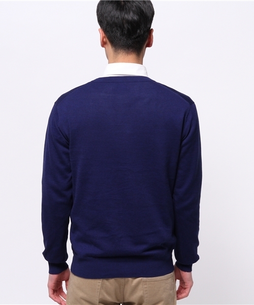 EDIFICE(エディフィス)の「◇16GG Vカーディガン(カーディガン/ボレロ・メンズ・グリーン/イエロー/ホワイト/ネイビー/ピンク・44/48/46)」の8枚目の写真