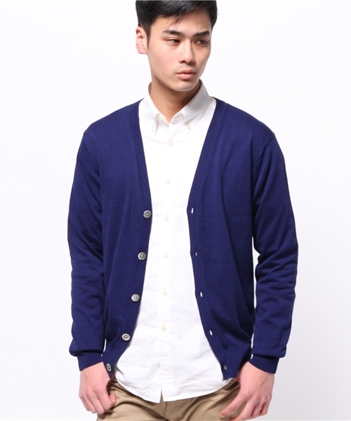 EDIFICE(エディフィス)の「◇16GG Vカーディガン(カーディガン/ボレロ・メンズ・グリーン/イエロー/ホワイト/ネイビー/ピンク・44/48/46)」の9枚目の写真