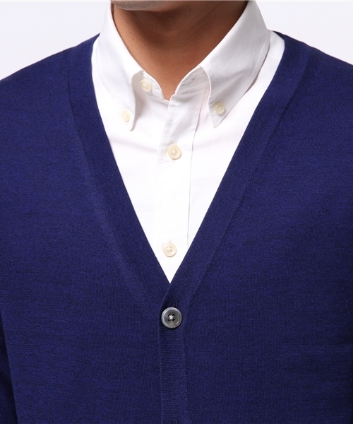 EDIFICE(エディフィス)の「◇16GG Vカーディガン(カーディガン/ボレロ・メンズ・グリーン/イエロー/ホワイト/ネイビー/ピンク・44/48/46)」の10枚目の写真