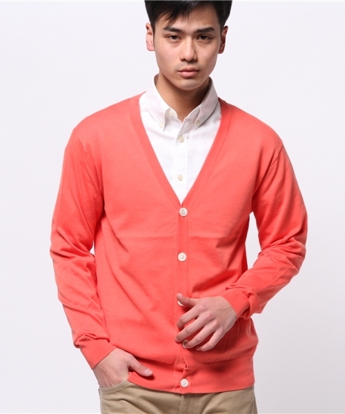 EDIFICE(エディフィス)の「◇16GG Vカーディガン(カーディガン/ボレロ・メンズ・グリーン/イエロー/ホワイト/ネイビー/ピンク・44/48/46)」の15枚目の写真