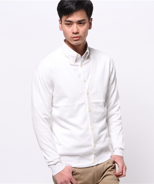 EDIFICE(エディフィス)の「◇16GG Vカーディガン(カーディガン/ボレロ・メンズ・グリーン/イエロー/ホワイト/ネイビー/ピンク・44/48/46)」の22枚目の写真