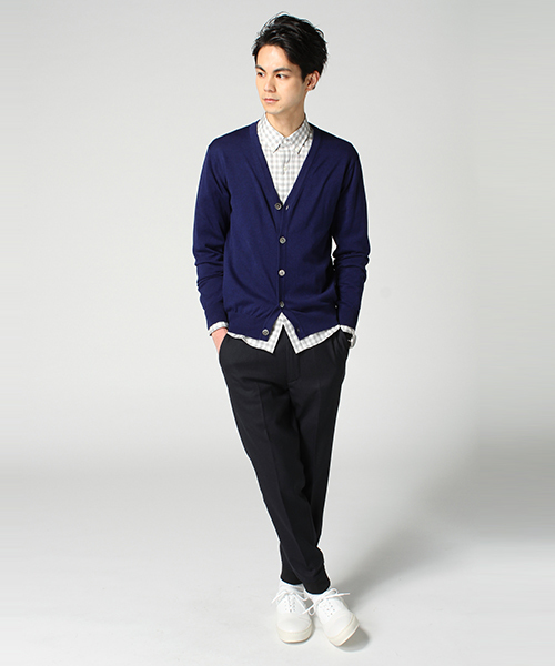 EDIFICE(エディフィス)の「◇16GG Vカーディガン(カーディガン/ボレロ・メンズ・グリーン/イエロー/ホワイト/ネイビー/ピンク・44/48/46)」の17枚目の写真