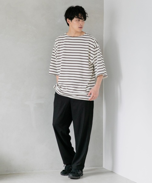 LOWRYS FARM(ローリーズファーム)の「オーバーバスクボーダーTシャツ 294725(Tシャツ/カットソー・メンズ・ブラック/ブラウン/グリーン/その他・MEDIUM/LARGE)」の11枚目の写真