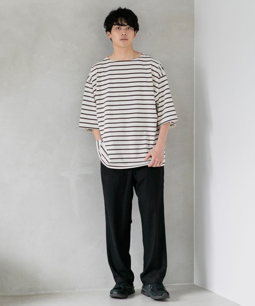 LOWRYS FARM(ローリーズファーム)の「オーバーバスクボーダーTシャツ 294725(Tシャツ/カットソー・メンズ・ブラック/ブラウン/グリーン/その他・MEDIUM/LARGE)」の12枚目の写真