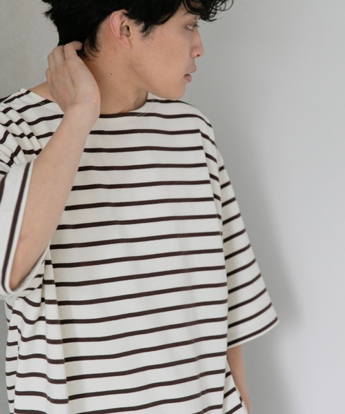 LOWRYS FARM(ローリーズファーム)の「オーバーバスクボーダーTシャツ 294725(Tシャツ/カットソー・メンズ・ブラック/ブラウン/グリーン/その他・MEDIUM/LARGE)」の13枚目の写真