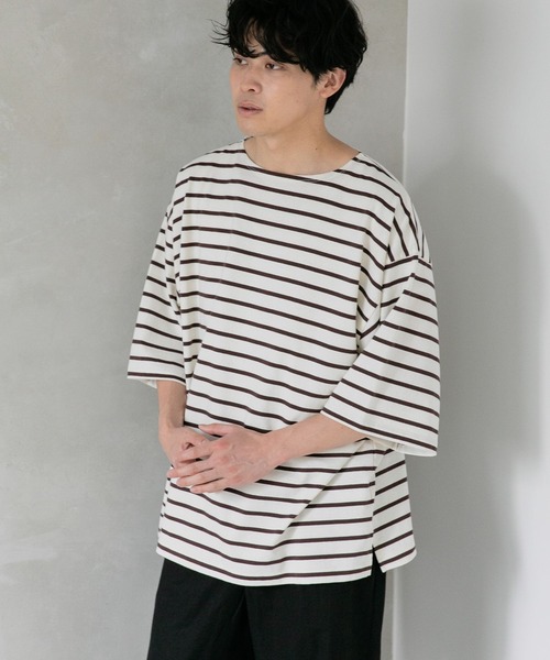 LOWRYS FARM(ローリーズファーム)の「オーバーバスクボーダーTシャツ 294725(Tシャツ/カットソー・メンズ・ブラック/ブラウン/グリーン/その他・MEDIUM/LARGE)」の14枚目の写真