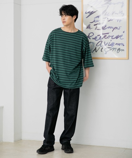 LOWRYS FARM(ローリーズファーム)の「オーバーバスクボーダーTシャツ 294725(Tシャツ/カットソー・メンズ・ブラック/ブラウン/グリーン/その他・MEDIUM/LARGE)」の15枚目の写真