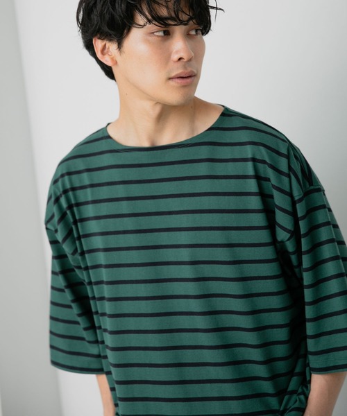 LOWRYS FARM(ローリーズファーム)の「オーバーバスクボーダーTシャツ 294725(Tシャツ/カットソー・メンズ・ブラック/ブラウン/グリーン/その他・MEDIUM/LARGE)」の18枚目の写真