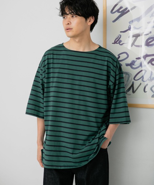 LOWRYS FARM(ローリーズファーム)の「オーバーバスクボーダーTシャツ 294725(Tシャツ/カットソー・メンズ・ブラック/ブラウン/グリーン/その他・MEDIUM/LARGE)」の19枚目の写真