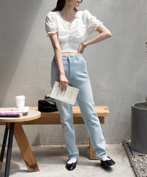 WEGO（ウィゴー）の「WEGO/ウエストシャーリングブラウス（シャツ/ブラウス・レディース・ホワイト・FREE）」の10枚目の写真