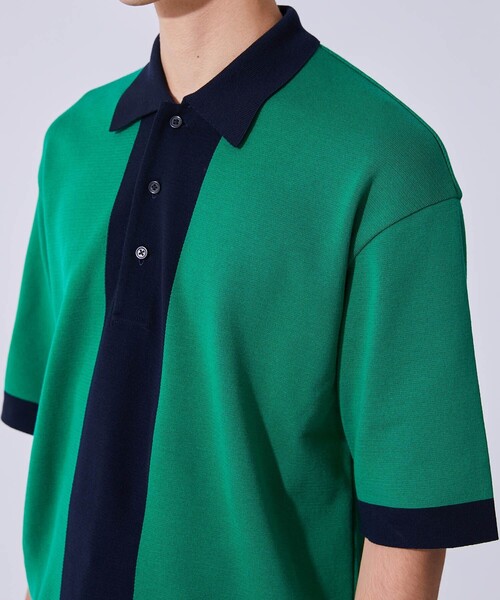 UNITED TOKYO（ユナイテッドトウキョウ）の「バイカラーニットPOLO（ニット/セーター・メンズ・グレー/グリーン・2/1）」の8枚目の写真