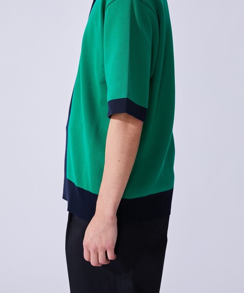 UNITED TOKYO（ユナイテッドトウキョウ）の「バイカラーニットPOLO（ニット/セーター・メンズ・グレー/グリーン・2/1）」の9枚目の写真