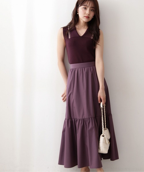 PROPORTION BODY DRESSING（プロポーションボディドレッシング）の「ティアードフレアスカート / 1212220509（スカート・レディース・ブラウン/カーキ/パープル・SMALL/MEDIUM）」の7枚目の写真